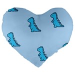 Dinosaur , Cute, Pastel, Large 19  Premium Heart Shape Cushions