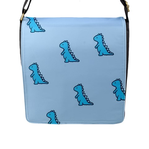 Dinosaur , Cute, Pastel, Flap Closure Messenger Bag (L) from ArtsNow.com Front