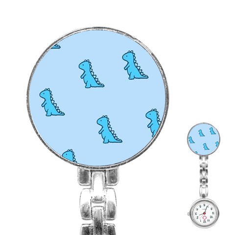 Dinosaur , Cute, Pastel, Stainless Steel Nurses Watch from ArtsNow.com Front