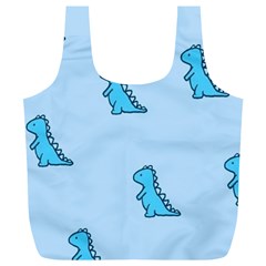 Dinosaur , Cute, Pastel, Full Print Recycle Bag (XL) from ArtsNow.com Front