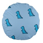 Dinosaur , Cute, Pastel, Large 18  Premium Flano Round Cushions