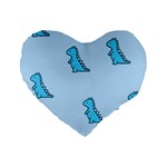 Dinosaur , Cute, Pastel, Standard 16  Premium Flano Heart Shape Cushions