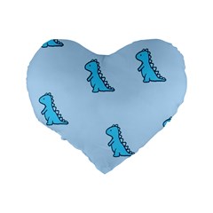 Dinosaur , Cute, Pastel, Standard 16  Premium Flano Heart Shape Cushions from ArtsNow.com Back