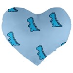 Dinosaur , Cute, Pastel, Large 19  Premium Flano Heart Shape Cushions