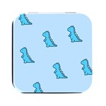 Dinosaur , Cute, Pastel, Square Metal Box (Black)