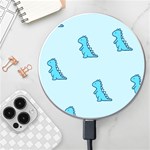 Dinosaur , Cute, Pastel, Wireless Fast Charger(White)