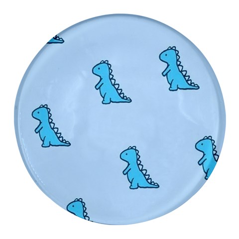 Dinosaur , Cute, Pastel, Round Glass Fridge Magnet (4 pack) from ArtsNow.com Front