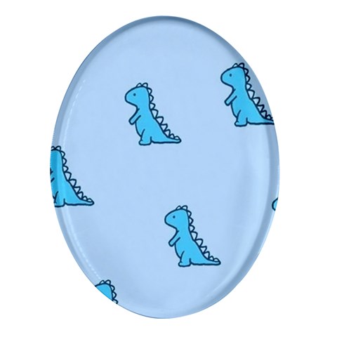 Dinosaur , Cute, Pastel, Oval Glass Fridge Magnet (4 pack) from ArtsNow.com Front