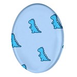 Dinosaur , Cute, Pastel, Oval Glass Fridge Magnet (4 pack)