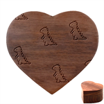 Dinosaur , Cute, Pastel, Heart Wood Jewelry Box