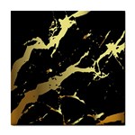 Marble Black, Kiss, Gold, Pretty Tile Coaster