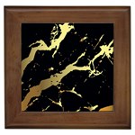 Marble Black, Kiss, Gold, Pretty Framed Tile