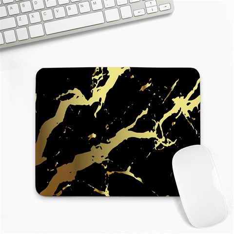 Marble Black, Kiss, Gold, Pretty Small Mousepad from ArtsNow.com Front