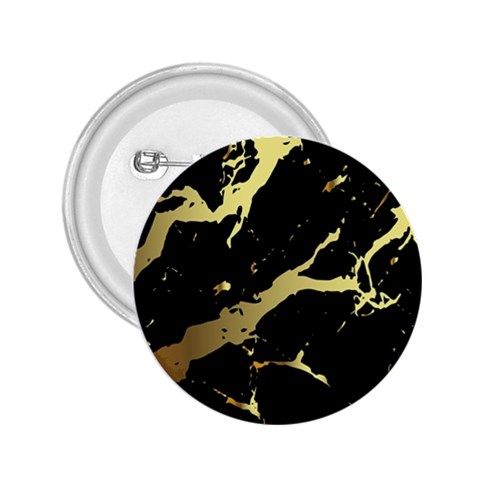 Marble Black, Kiss, Gold, Pretty 2.25  Buttons from ArtsNow.com Front