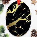 Marble Black, Kiss, Gold, Pretty Ornament (Oval)