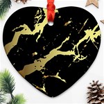 Marble Black, Kiss, Gold, Pretty Ornament (Heart)