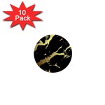 Marble Black, Kiss, Gold, Pretty 1  Mini Buttons (10 pack) 