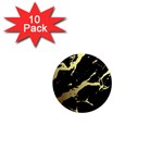 Marble Black, Kiss, Gold, Pretty 1  Mini Magnet (10 pack) 