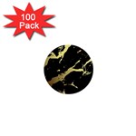 Marble Black, Kiss, Gold, Pretty 1  Mini Buttons (100 pack) 