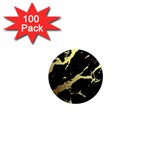 Marble Black, Kiss, Gold, Pretty 1  Mini Magnets (100 pack) 