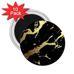 Marble Black, Kiss, Gold, Pretty 2.25  Magnets (10 pack) 