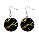 Marble Black, Kiss, Gold, Pretty Mini Button Earrings