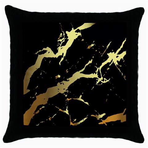 Marble Black, Kiss, Gold, Pretty Throw Pillow Case (Black) from ArtsNow.com Front