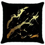 Marble Black, Kiss, Gold, Pretty Throw Pillow Case (Black)