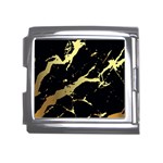 Marble Black, Kiss, Gold, Pretty Mega Link Italian Charm (18mm)