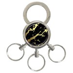 Marble Black, Kiss, Gold, Pretty 3-Ring Key Chain