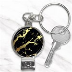 Marble Black, Kiss, Gold, Pretty Nail Clippers Key Chain