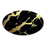 Marble Black, Kiss, Gold, Pretty Oval Magnet