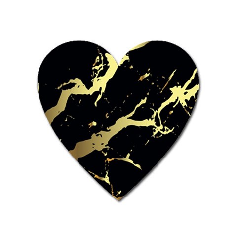 Marble Black, Kiss, Gold, Pretty Heart Magnet from ArtsNow.com Front