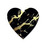 Marble Black, Kiss, Gold, Pretty Heart Magnet