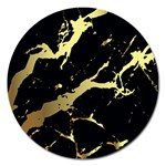 Marble Black, Kiss, Gold, Pretty Magnet 5  (Round)