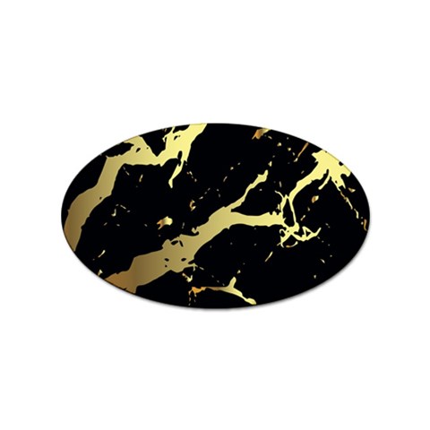 Marble Black, Kiss, Gold, Pretty Sticker Oval (10 pack) from ArtsNow.com Front