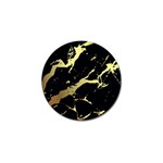 Marble Black, Kiss, Gold, Pretty Golf Ball Marker