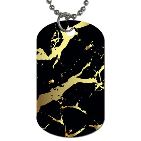 Marble Black, Kiss, Gold, Pretty Dog Tag (Two Sides) from ArtsNow.com Front