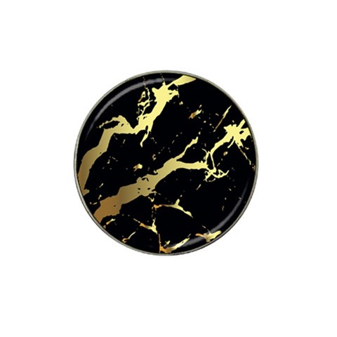 Marble Black, Kiss, Gold, Pretty Hat Clip Ball Marker from ArtsNow.com Front