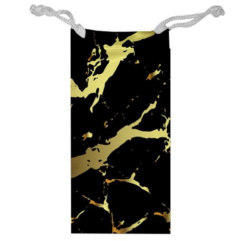 Marble Black, Kiss, Gold, Pretty Jewelry Bag from ArtsNow.com Front