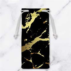 Marble Black, Kiss, Gold, Pretty Jewelry Bag from ArtsNow.com Front