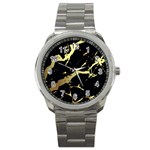 Marble Black, Kiss, Gold, Pretty Sport Metal Watch