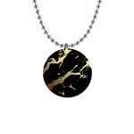 Marble Black, Kiss, Gold, Pretty 1  Button Necklace