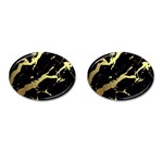 Marble Black, Kiss, Gold, Pretty Cufflinks (Oval)