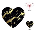 Marble Black, Kiss, Gold, Pretty Playing Cards Single Design (Heart)