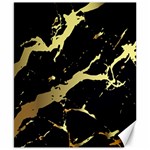 Marble Black, Kiss, Gold, Pretty Canvas 8  x 10 