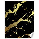 Marble Black, Kiss, Gold, Pretty Canvas 12  x 16 