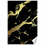 Marble Black, Kiss, Gold, Pretty Canvas 12  x 18 