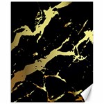 Marble Black, Kiss, Gold, Pretty Canvas 16  x 20 