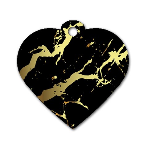 Marble Black, Kiss, Gold, Pretty Dog Tag Heart (One Side) from ArtsNow.com Front